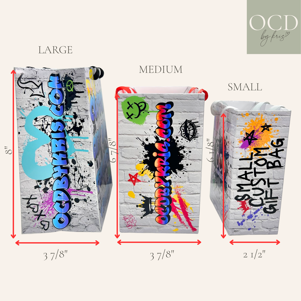 Medium Gift Bag Template - 8 1/4"(L) x 3 7/8"(W) x 6 7/8"(H)
