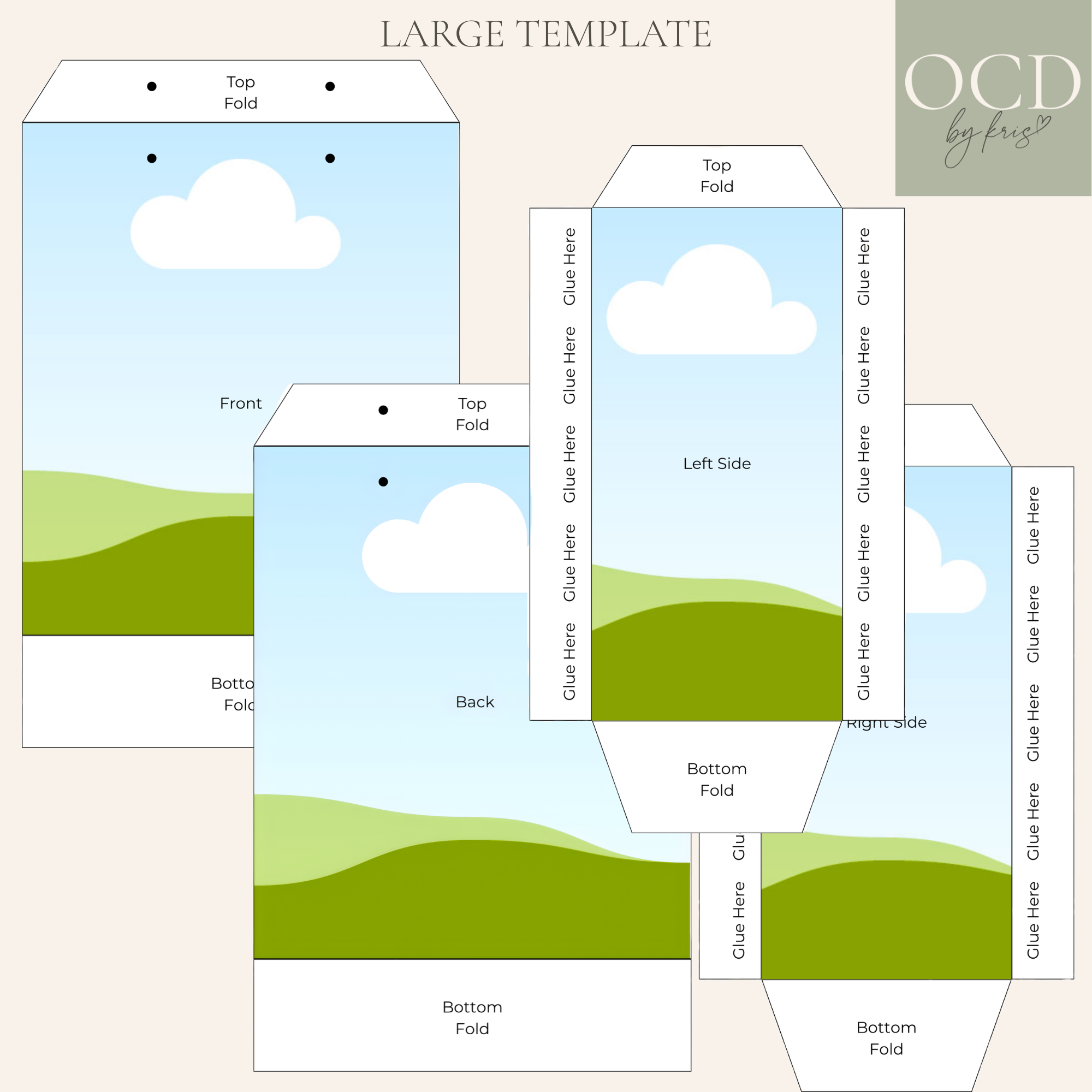 Gift Bag Template Bundle - Small, Medium, & Large