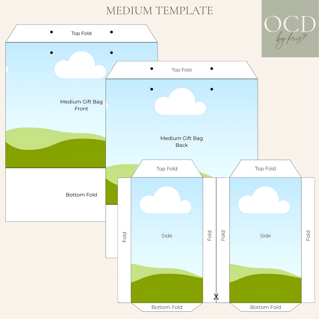 Gift Bag Template Bundle - Small, Medium, & Large