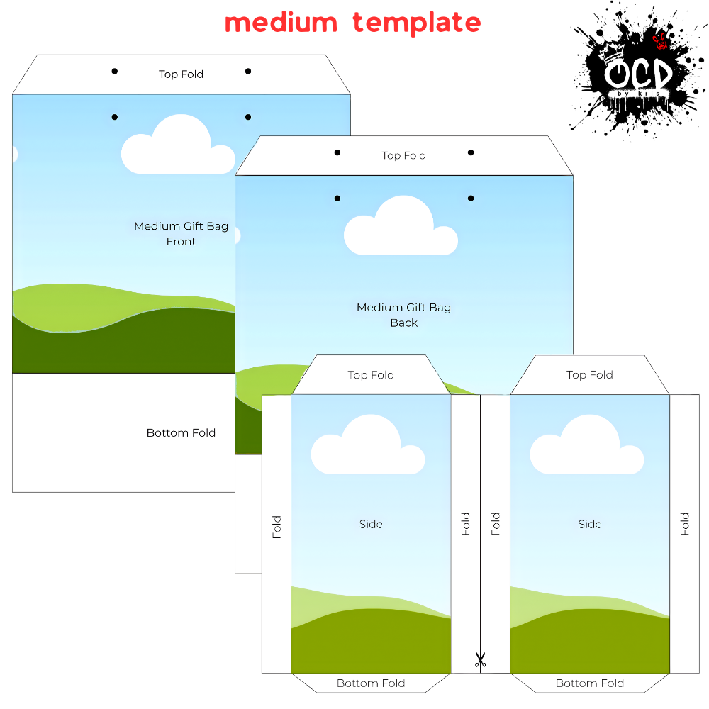 Gift Bag Template Bundle - Small, Medium, & Large