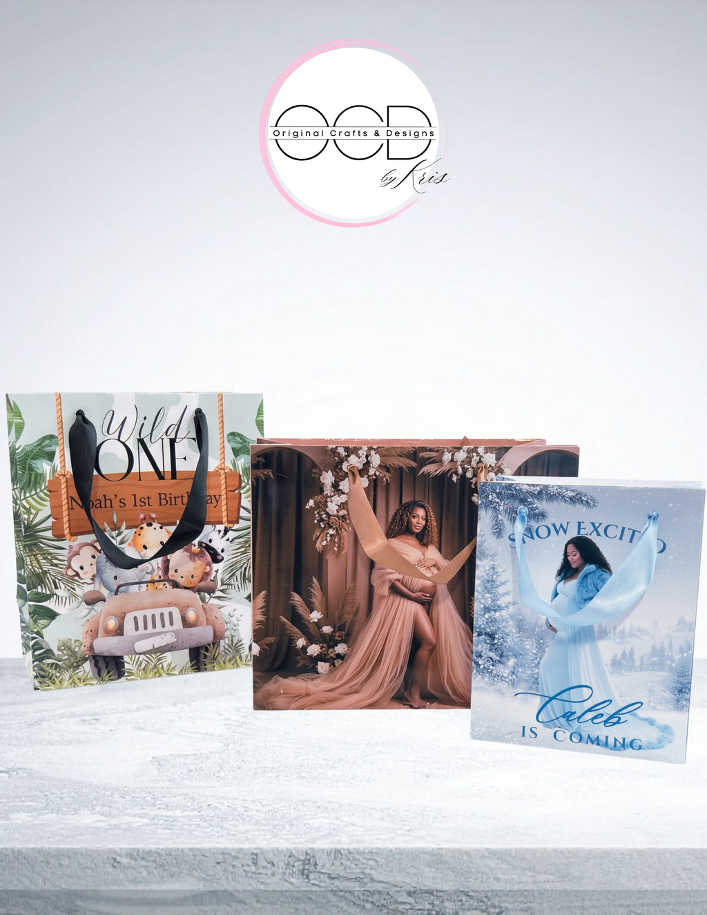 Large Photo Gift Bag Template - 6 7/8"(L) x 3 7/8"(W) x 8"(H)