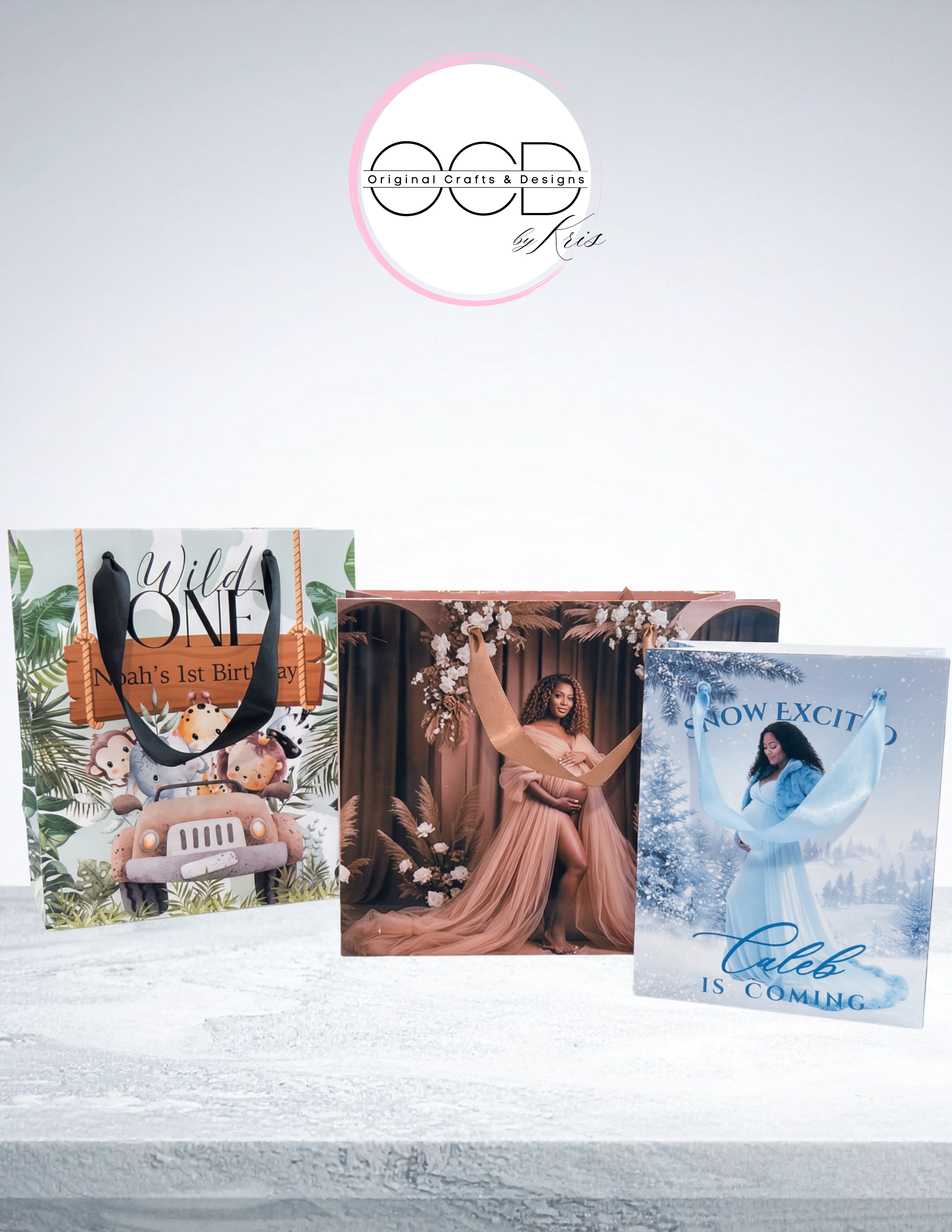 Small Photo Gift Bag Template - 4 7/8"(L) x 2 1/2"(W) x 6 1/8"(H)