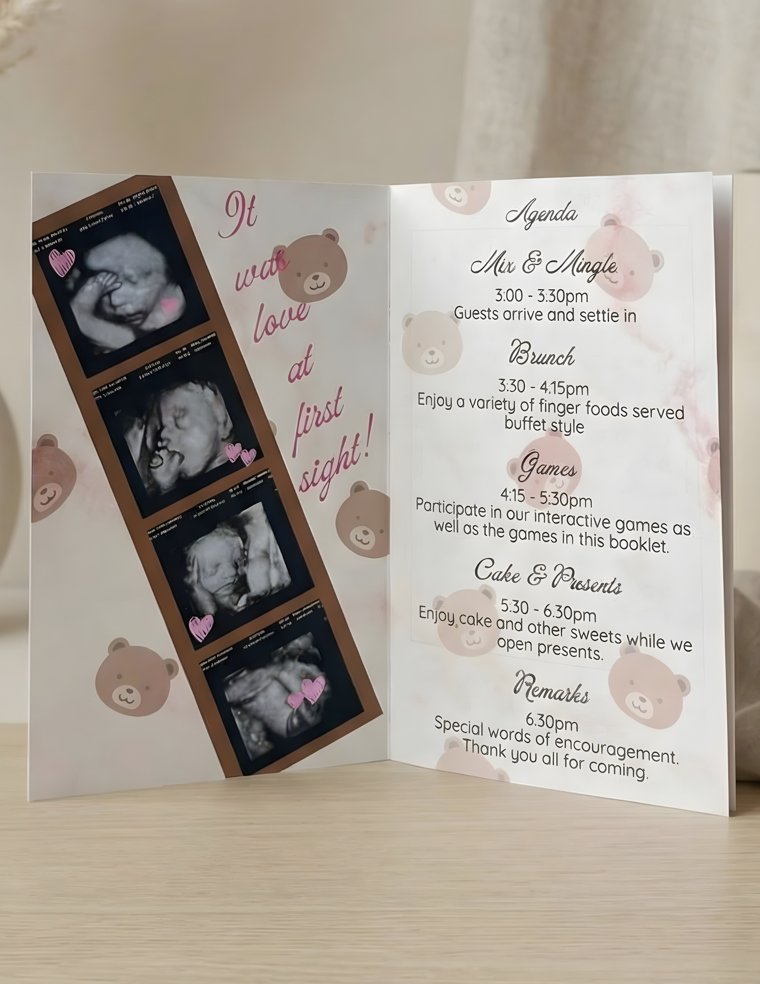 Baby Shower Booklet